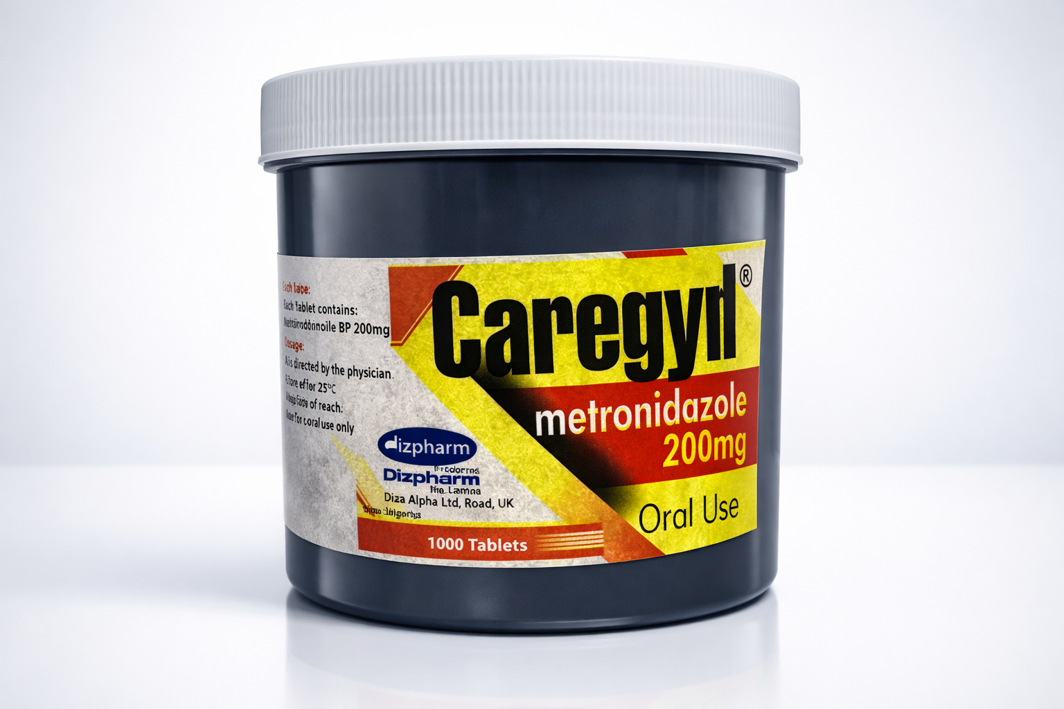 Caregyl Metronidazole BP 200mg Tablets — Bulk (1000 Tablets) packaging · NAFDAC certified Dizpharm Nigeria