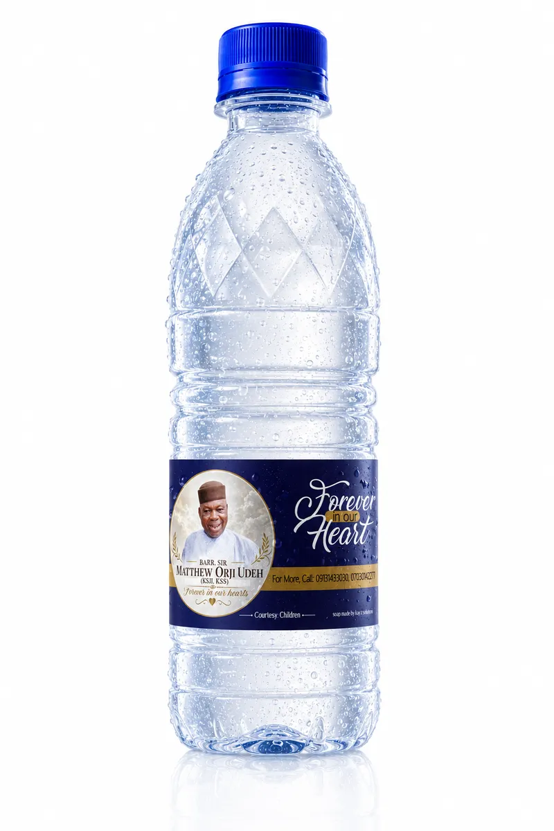 Customised Burial &amp; Funeral Water Bottles in Nigeria — Dizpharm Nigeria