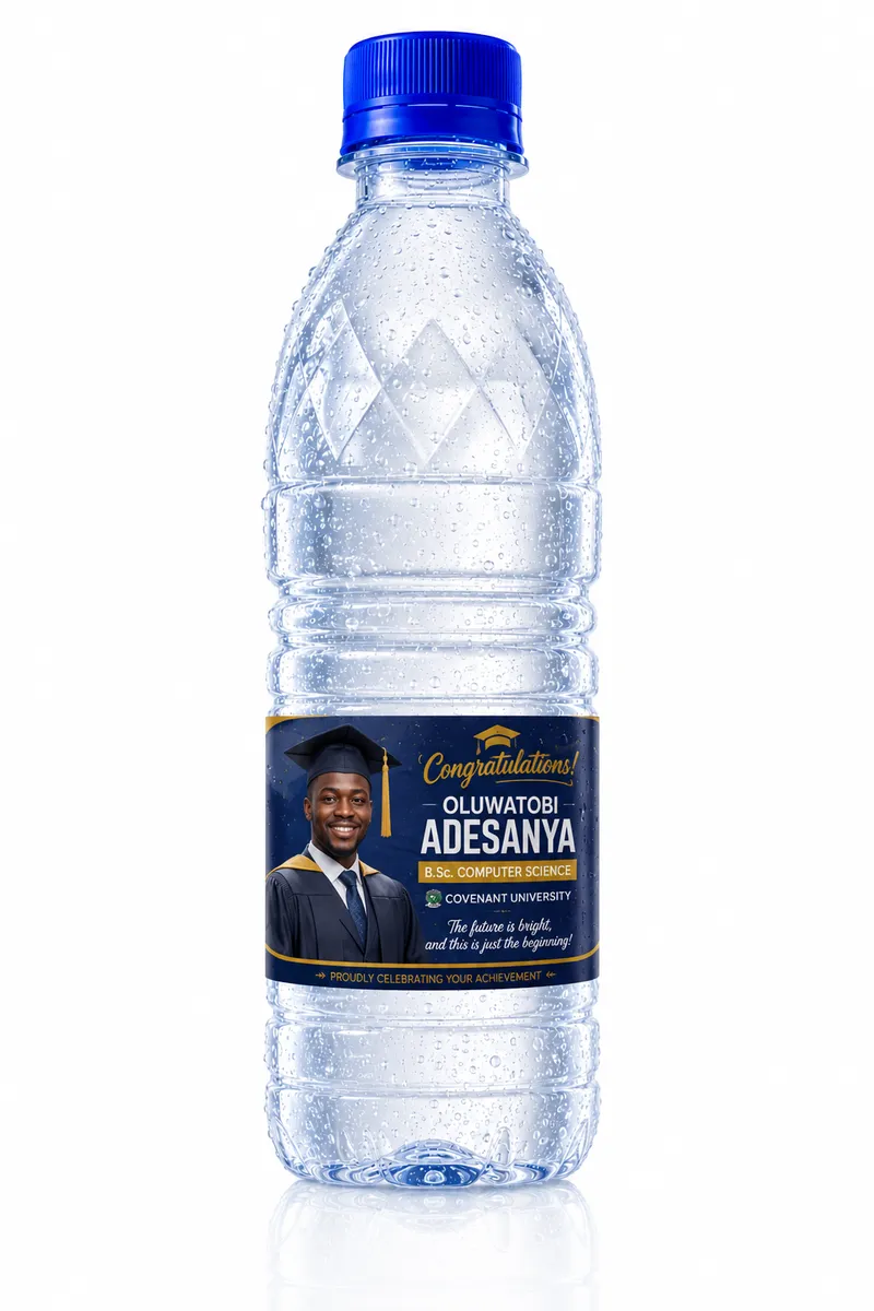 Customised Graduation &amp; Convocation Water Bottles — Dizpharm Nigeria